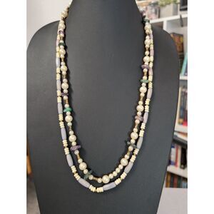 Vintage Pastel Artisan 2-Piece Coordinated Necklace Set